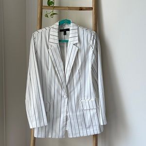 Black and white striped blazer